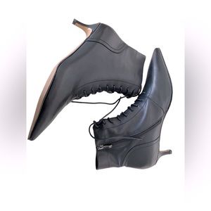 Faux leather ankle boots, low heels